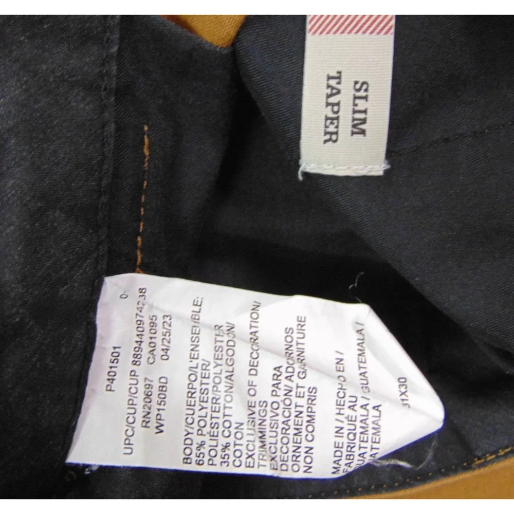 Dickies Flex Slim Taper Stretch Twill Work Pants Mens 31x30 Brown Duck Canvas